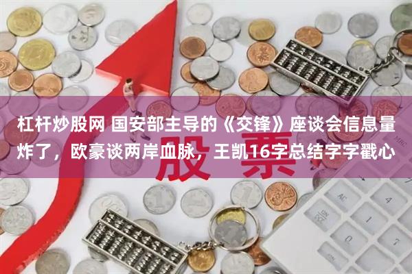杠杆炒股网 国安部主导的《交锋》座谈会信息量炸了，欧豪谈两岸血脉，王凯16字总结字字戳心
